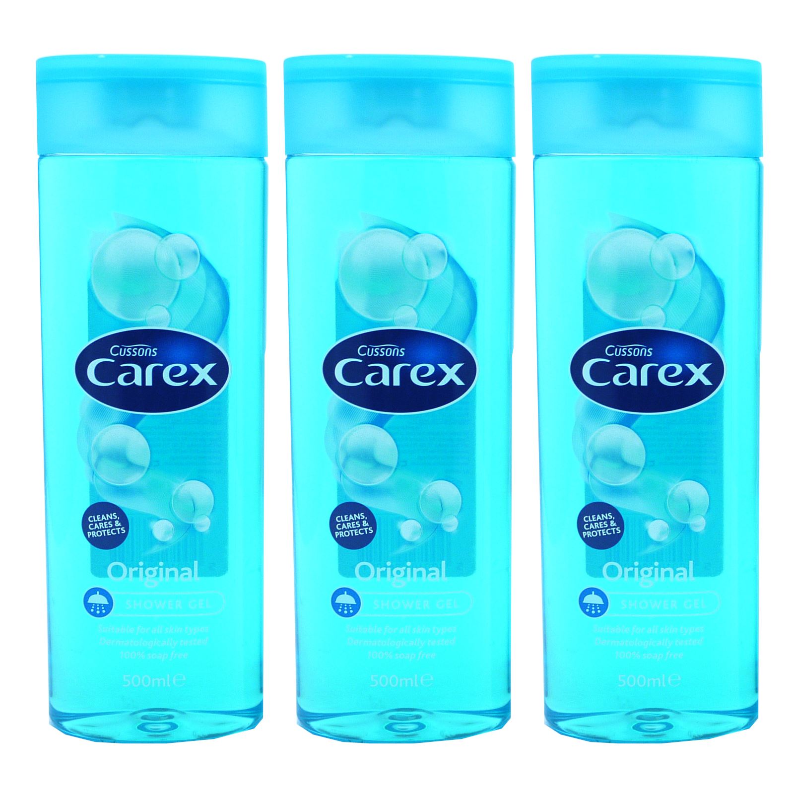 3 x Cussons Carex Shower Gel Original 500ml 100 Soap Free eBay