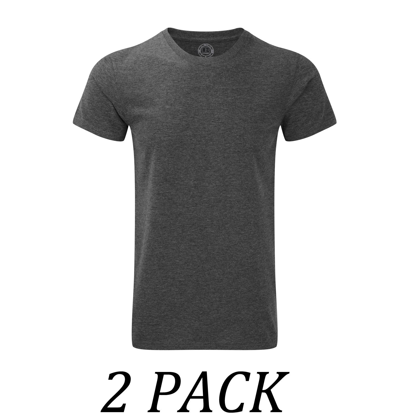 2PACKRussell tshirts TopsMens Heavy Duty TShirtCrew Neck Short