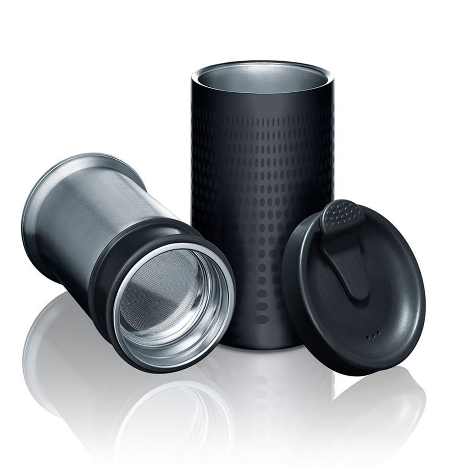 Authentic Bobble Presse Coffee Maker Travel Mug French Press Black