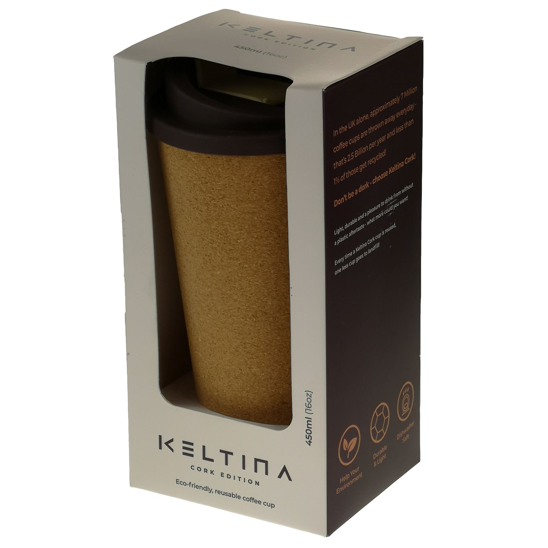 Keltina Cork Eco-Friendly Coffee Travel Mug To Keep Cup Reusable