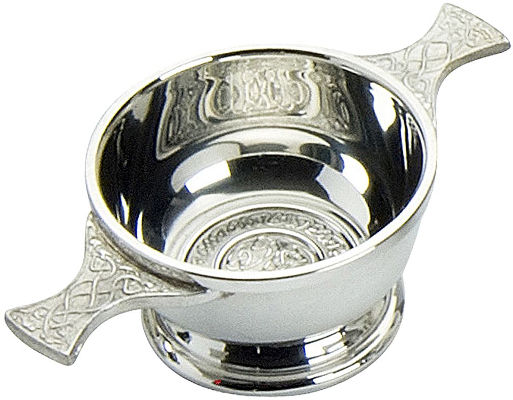 Motivo Celta Escocés Quaich Mango Celta 2" 4" Peltre Cuencos Tazas de Amistad - Imagen 2 de 3