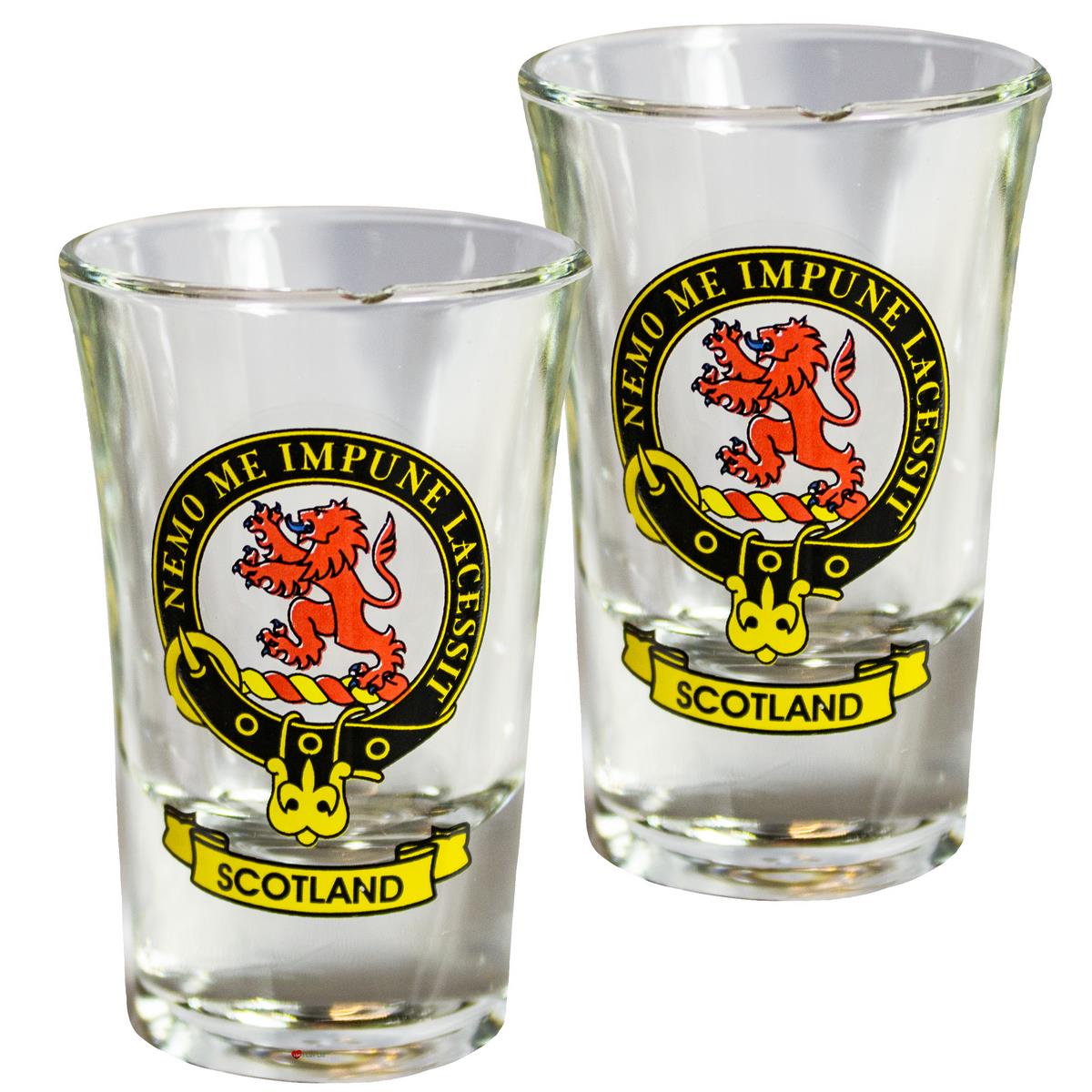 Slammer Shot Glass Scotland Clan Crest Set of 2 Scottish Made eBay
