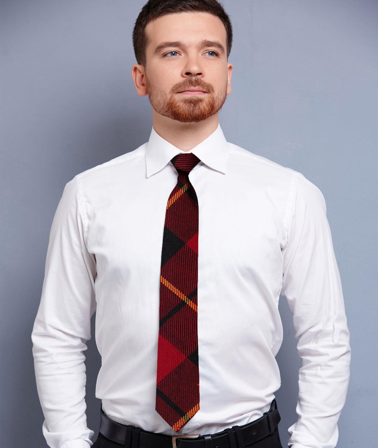 Mens Lambswool Ultra Soft Scottish Tartan Check Winter Scarf and Tartan Tie - Imagen 50 de 50