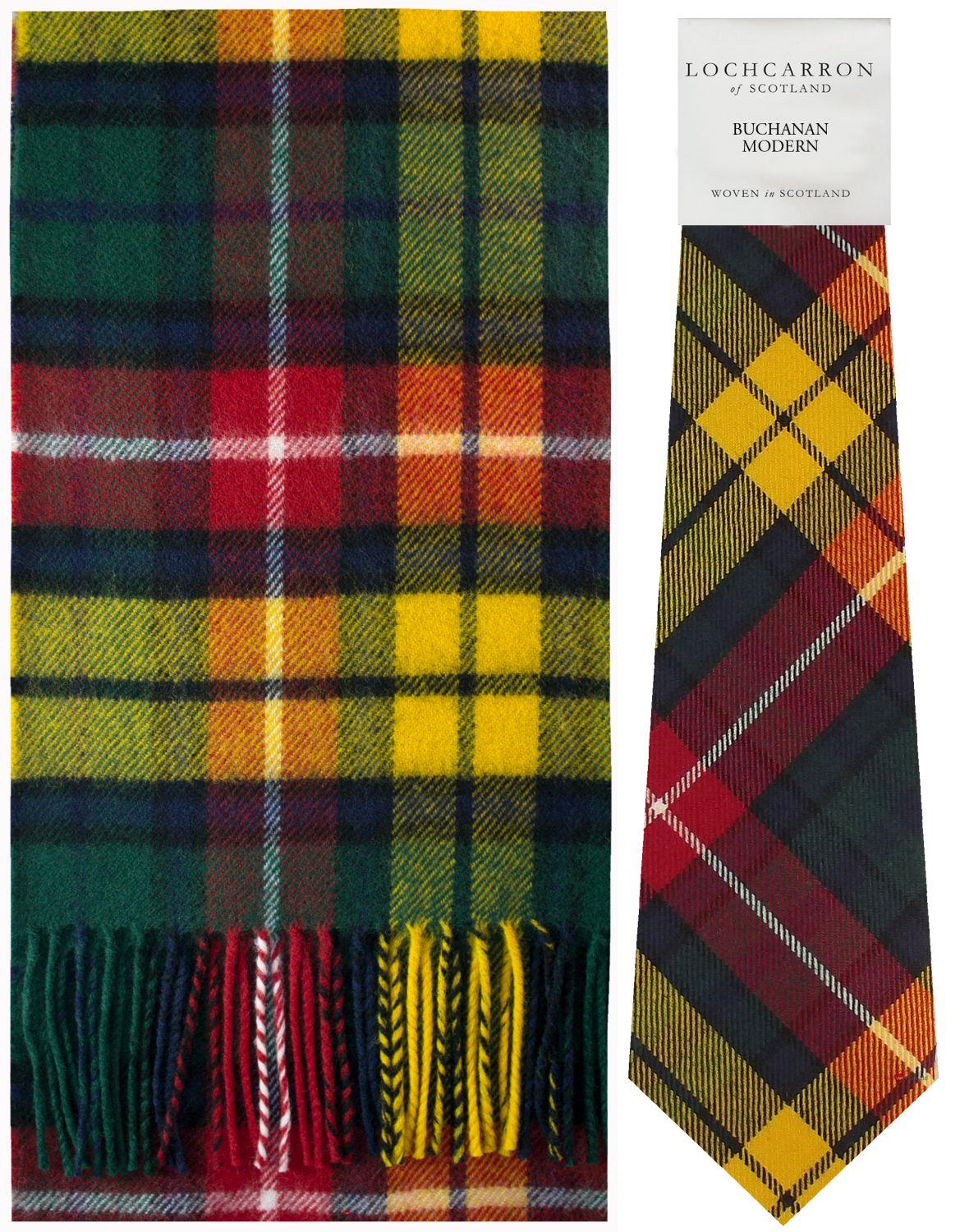Mens Lambswool Ultra Soft Scottish Tartan Check Winter Scarf and Tartan Tie - Imagen 10 de 50