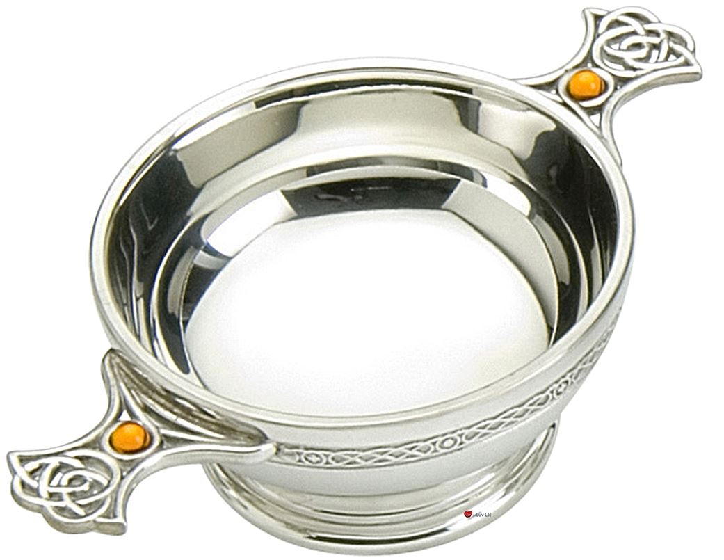 Taza escocesa Quaich mango celta topacio piedras de colores 2" 3" 4" 5" - Imagen 3 de 5