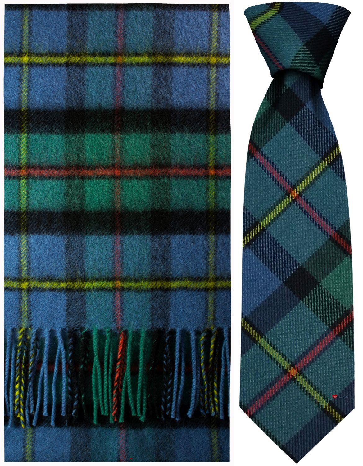 Mens Lambswool Ultra Soft Scottish Tartan Check Winter Scarf and Tartan Tie - Imagen 24 de 50