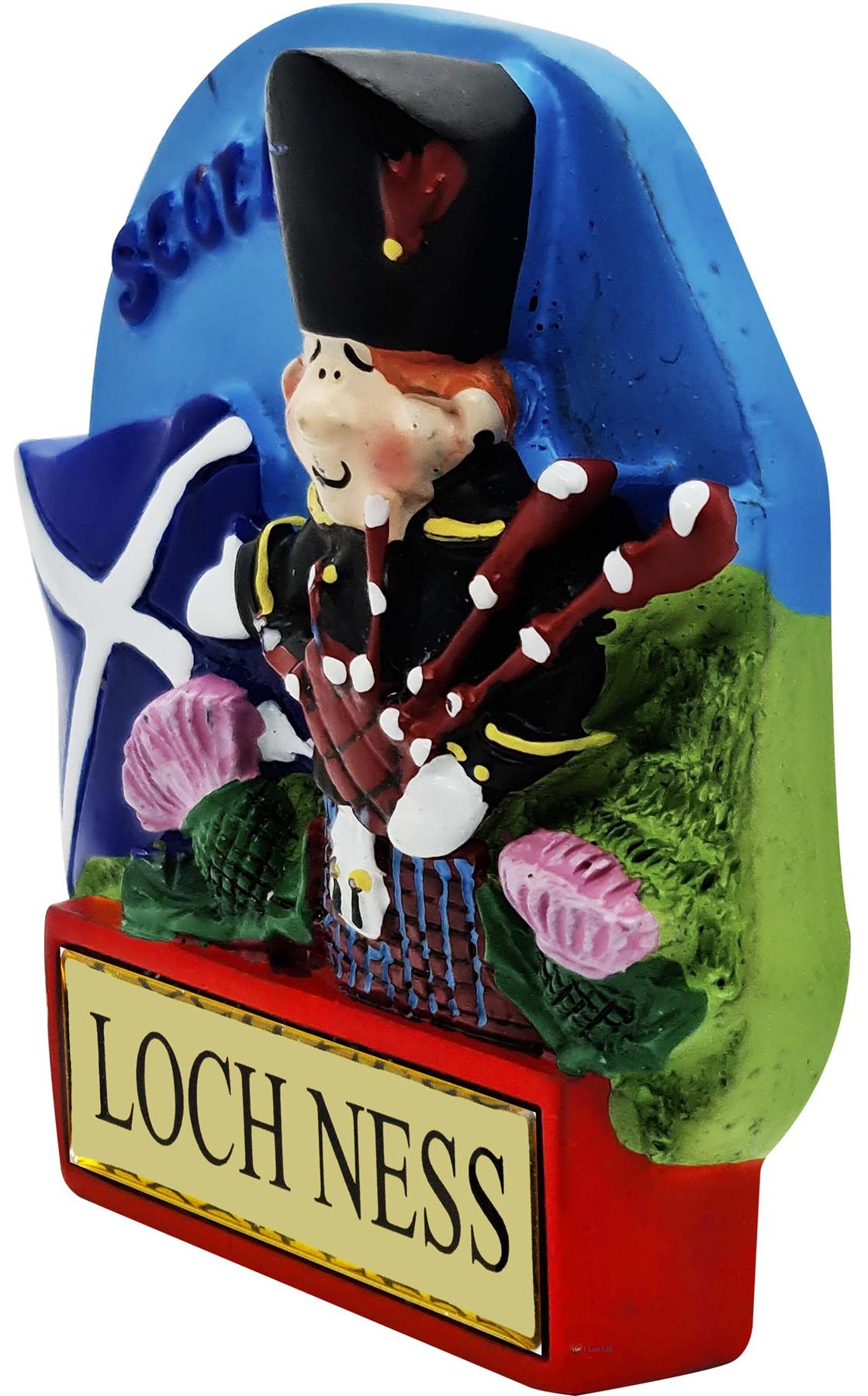 Harz schottischer Kühlschrankmagnet Piper mit Saltire Flagge schottischer Ortsname - Bild 68 von 106