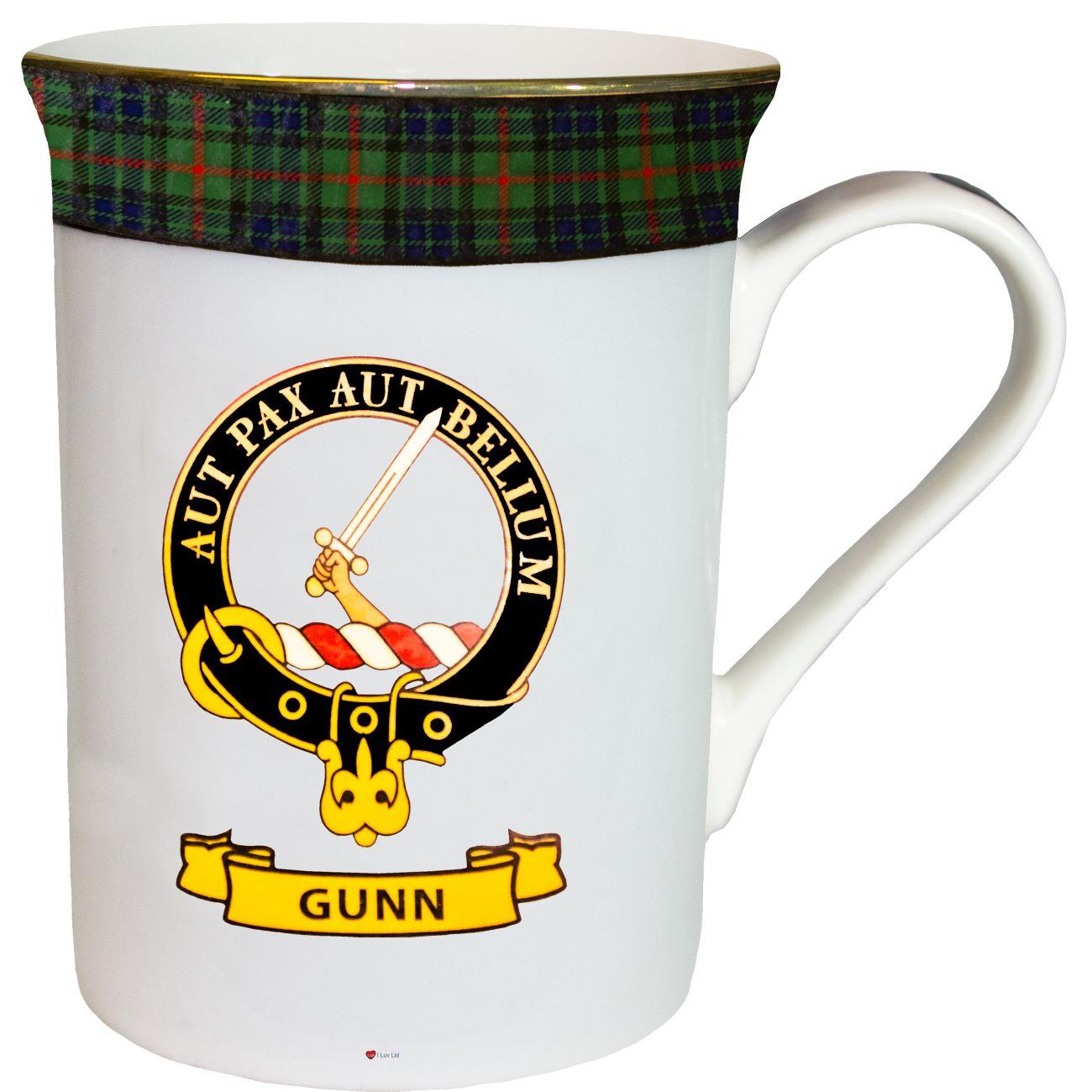 China Tea Mug Gunn Clan Crest Fine Bone Gold Rim Made In Scotland Ebay