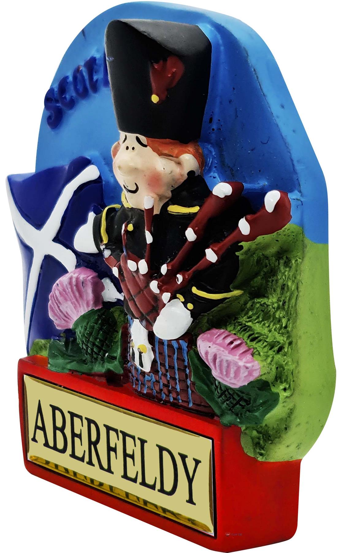 Harz schottischer Kühlschrankmagnet Piper mit Saltire Flagge schottischer Ortsname - Bild 8 von 106