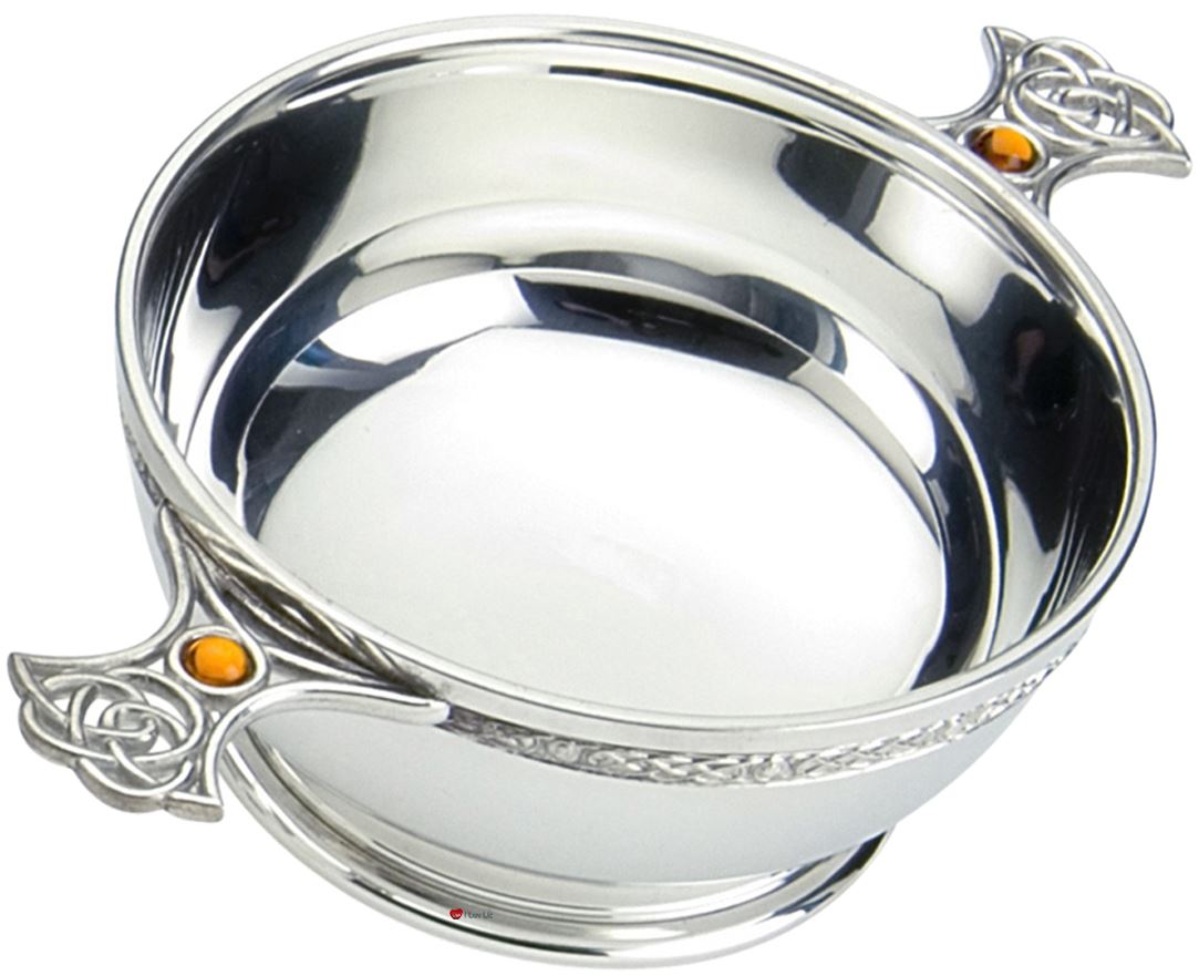 Taza escocesa Quaich mango celta topacio piedras de colores 2" 3" 4" 5" - Imagen 5 de 5