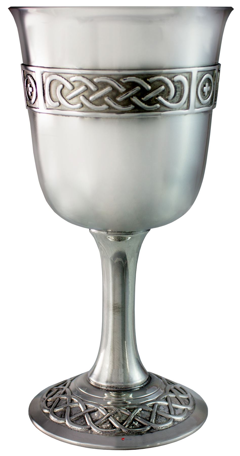 Cáliz de peltre copa de vino 5" 6" labio acampanado banda celta base ornamentada - Imagen 3 de 3
