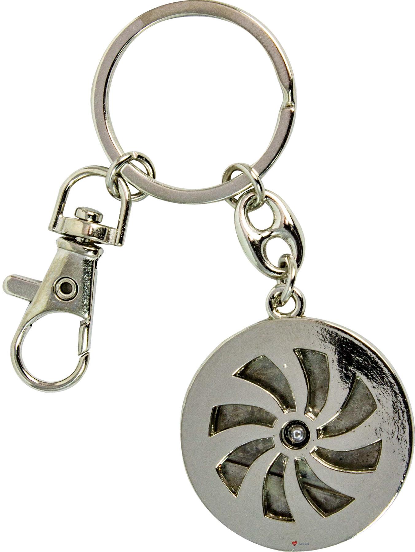 Rotating Keyring Scotland Souvenir with Crystal Thistle Saltire Map Designs - Picture 8 of 25