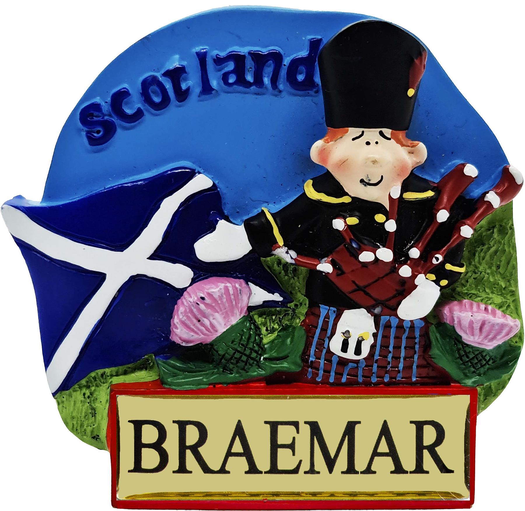 Harz schottischer Kühlschrankmagnet Piper mit Saltire Flagge schottischer Ortsname - Bild 17 von 106
