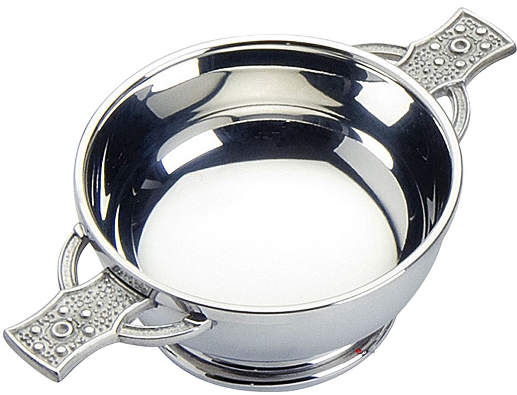 Quaich Scottish Pewter Iona Cross Handle 2" 3" 4" 5" Bowls Cups of Friendship - Foto 3 di 5