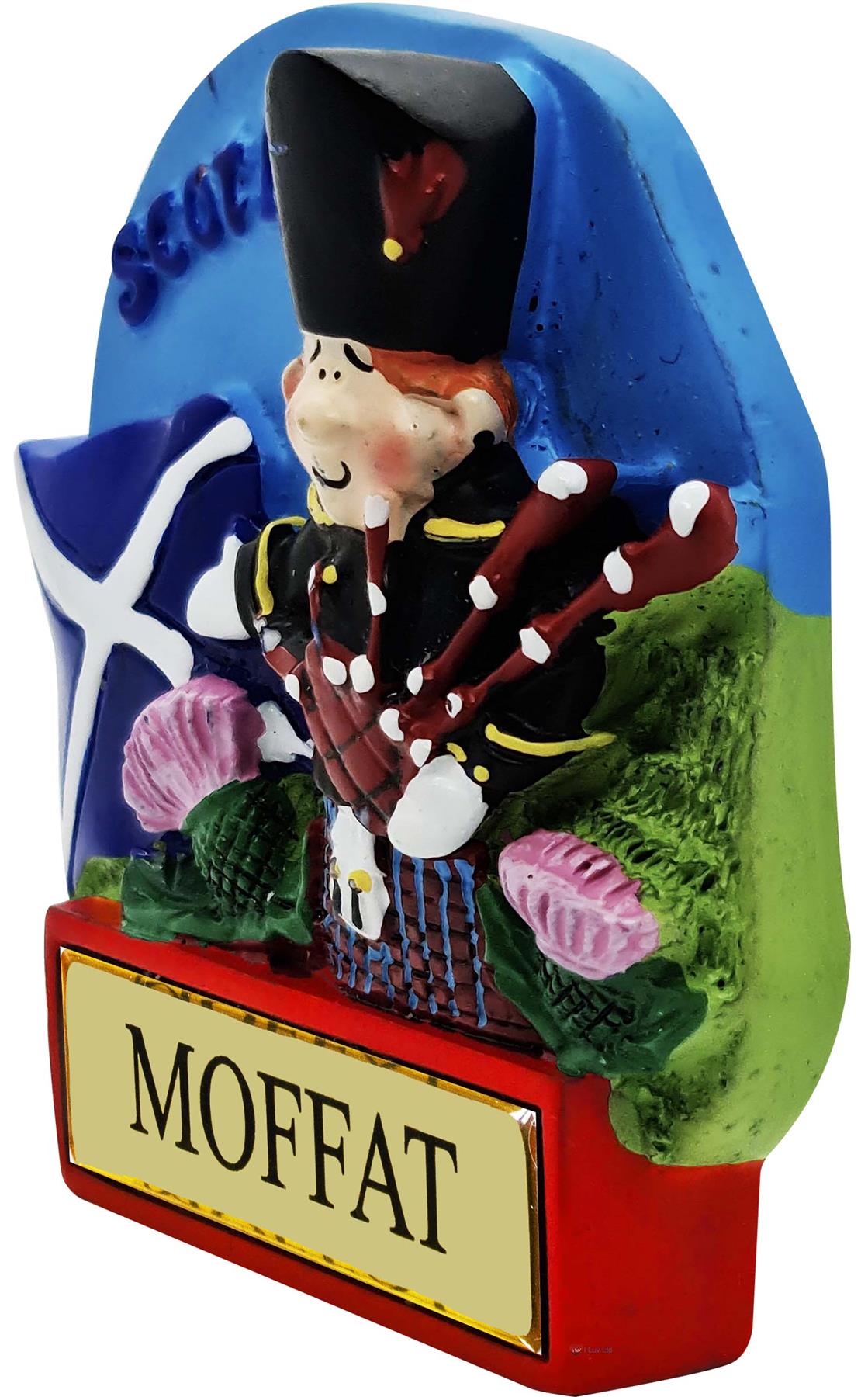 Harz schottischer Kühlschrankmagnet Piper mit Saltire Flagge schottischer Ortsname - Bild 73 von 106