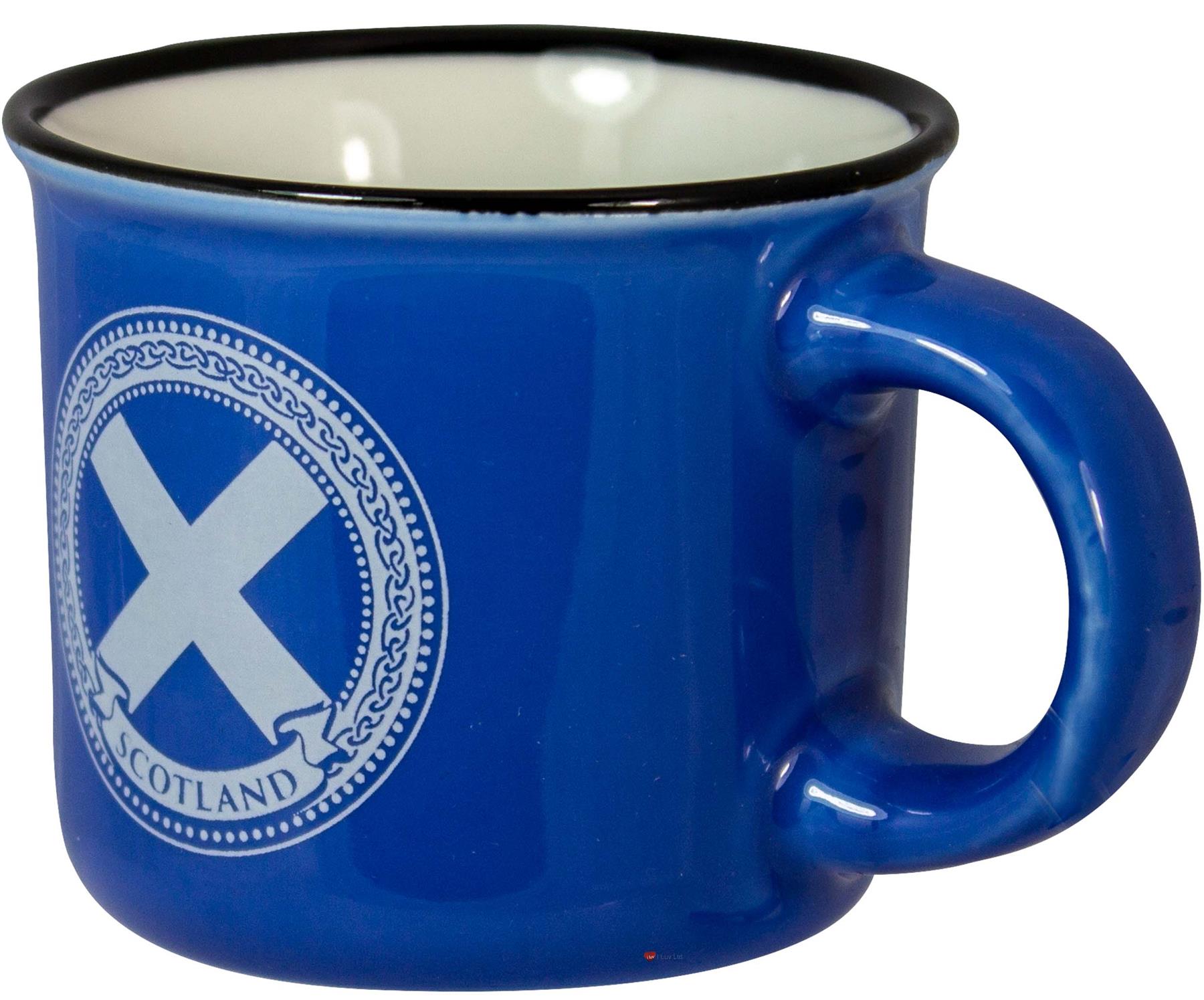 Juego de 2 tazas de café espresso de 3 oz con diseño de bandera de las Highlands Cow o Saltire - Imagen 8 de 11