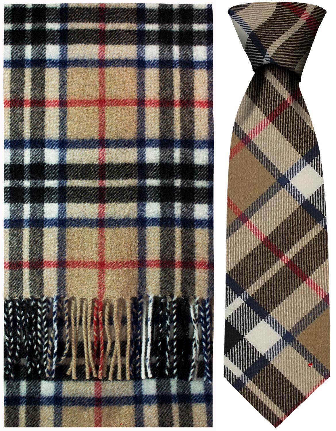 Mens Lambswool Ultra Soft Scottish Tartan Check Winter Scarf and Tartan Tie - Imagen 45 de 50