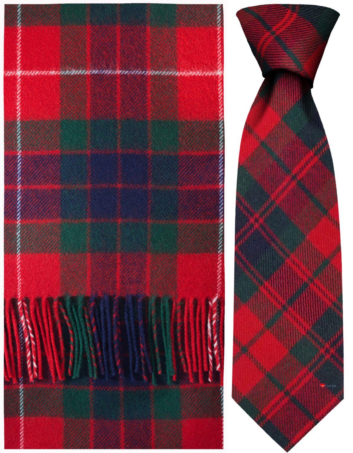Mens Lambswool Ultra Soft Scottish Tartan Check Winter Scarf and Tartan Tie - Imagen 18 de 50