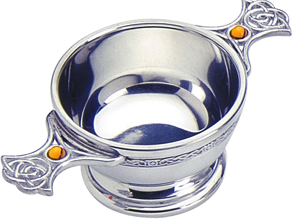Taza escocesa Quaich mango celta topacio piedras de colores 2" 3" 4" 5" - Imagen 2 de 5