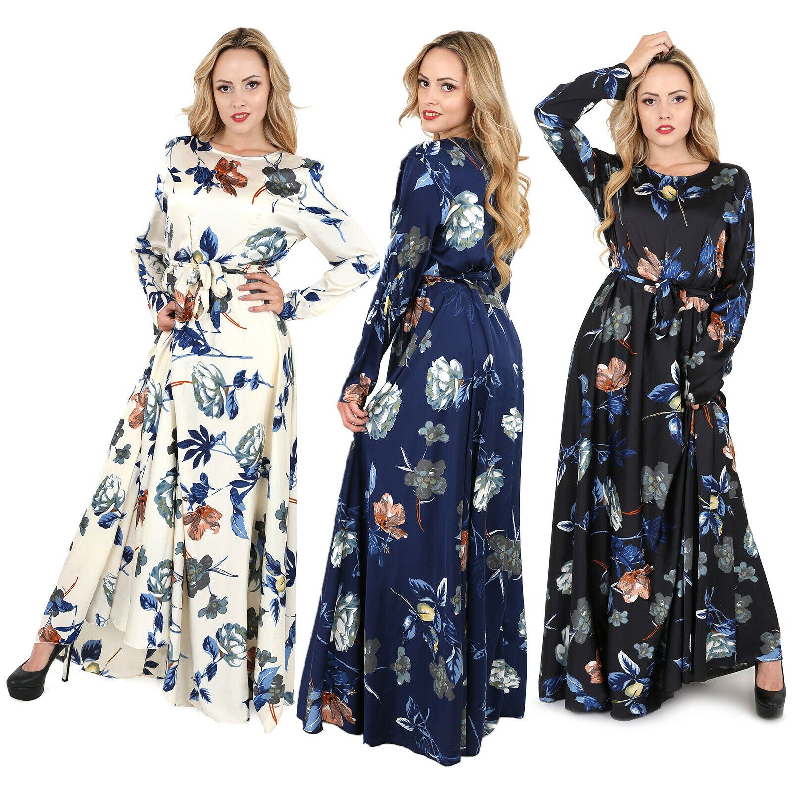 Floral long sleeve maxi dress uk Clearance