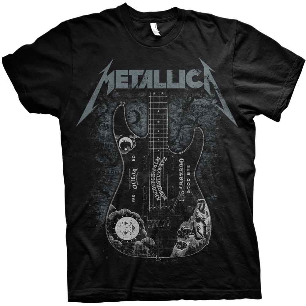 Camiseta unisex Metallica: guitarra Hammett Ouija (negra) - Imagen 5 de 6