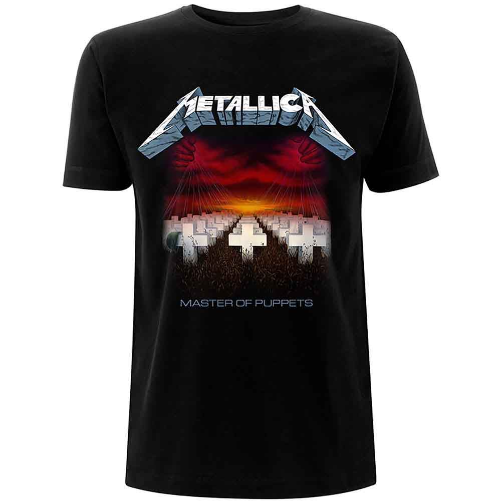 Camiseta unisex Metallica: Master of Puppets Tracks (negra) (impresión trasera) - Imagen 3 de 6