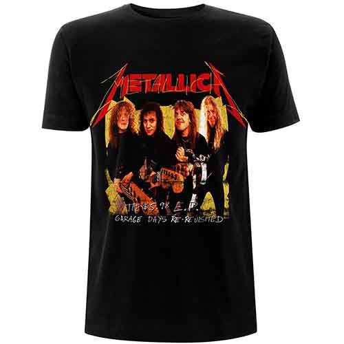 T-shirt unisex Metallica: foto garage giallo (nero) (stampa posteriore) - Foto 6 di 6