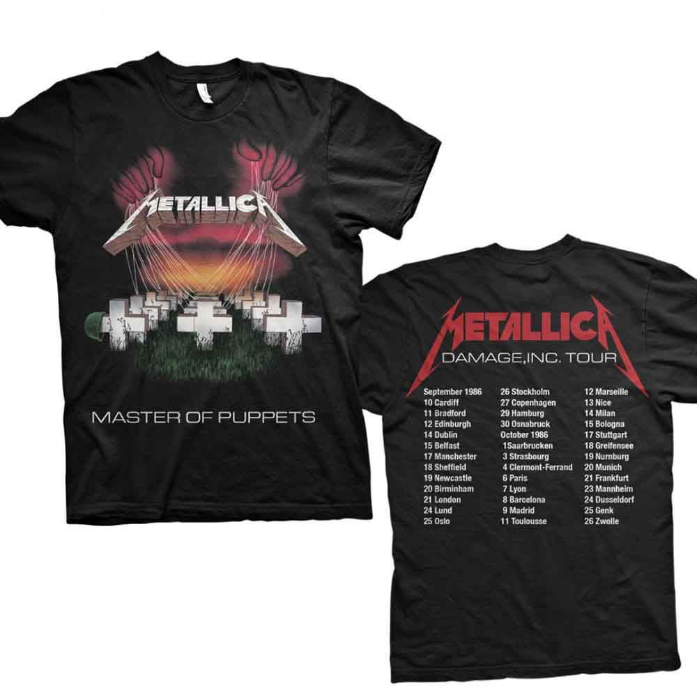 Camiseta unisex Metallica: Master of Puppets European Tour '86 (impresión trasera) - Imagen 2 de 6