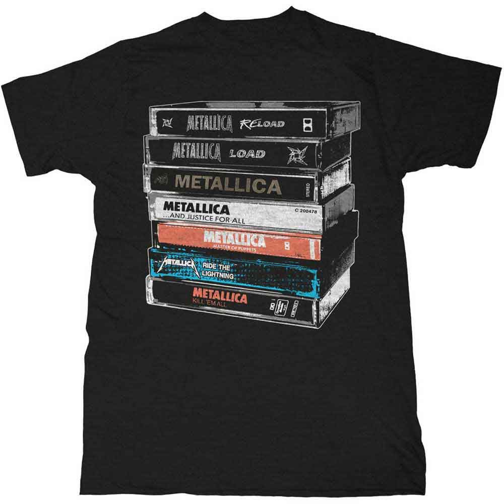 Camiseta Metallica Unisex: Cassette (Negro) - Imagen 5 de 6
