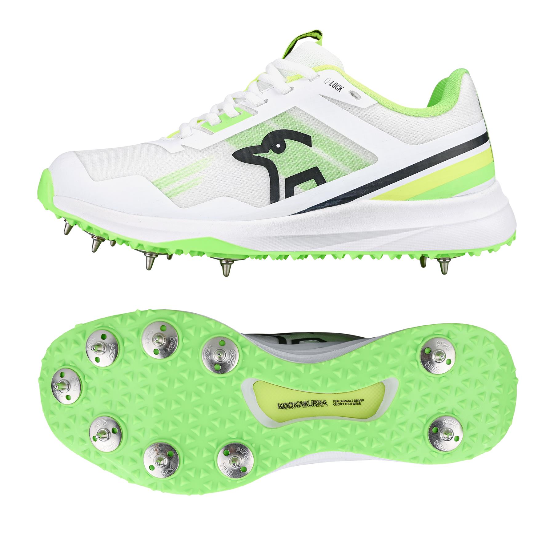 Kookaburra KC 2.0 Spike Cricket Shoes Yellow/Green 2025 - Picture 16 of 19