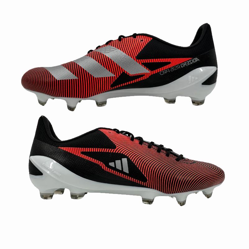 Adidas Adizero RS15 Pro FG Rugby Boots Black/Silver/Red - Picture 8 of 27