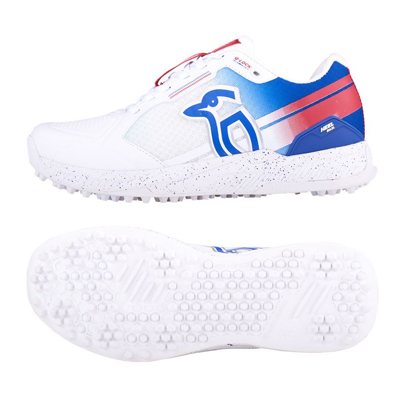 Kookaburra KC 1.0 Rubber Cricket Shoes White/Blue/Red 2024 - Picture 13 of 13
