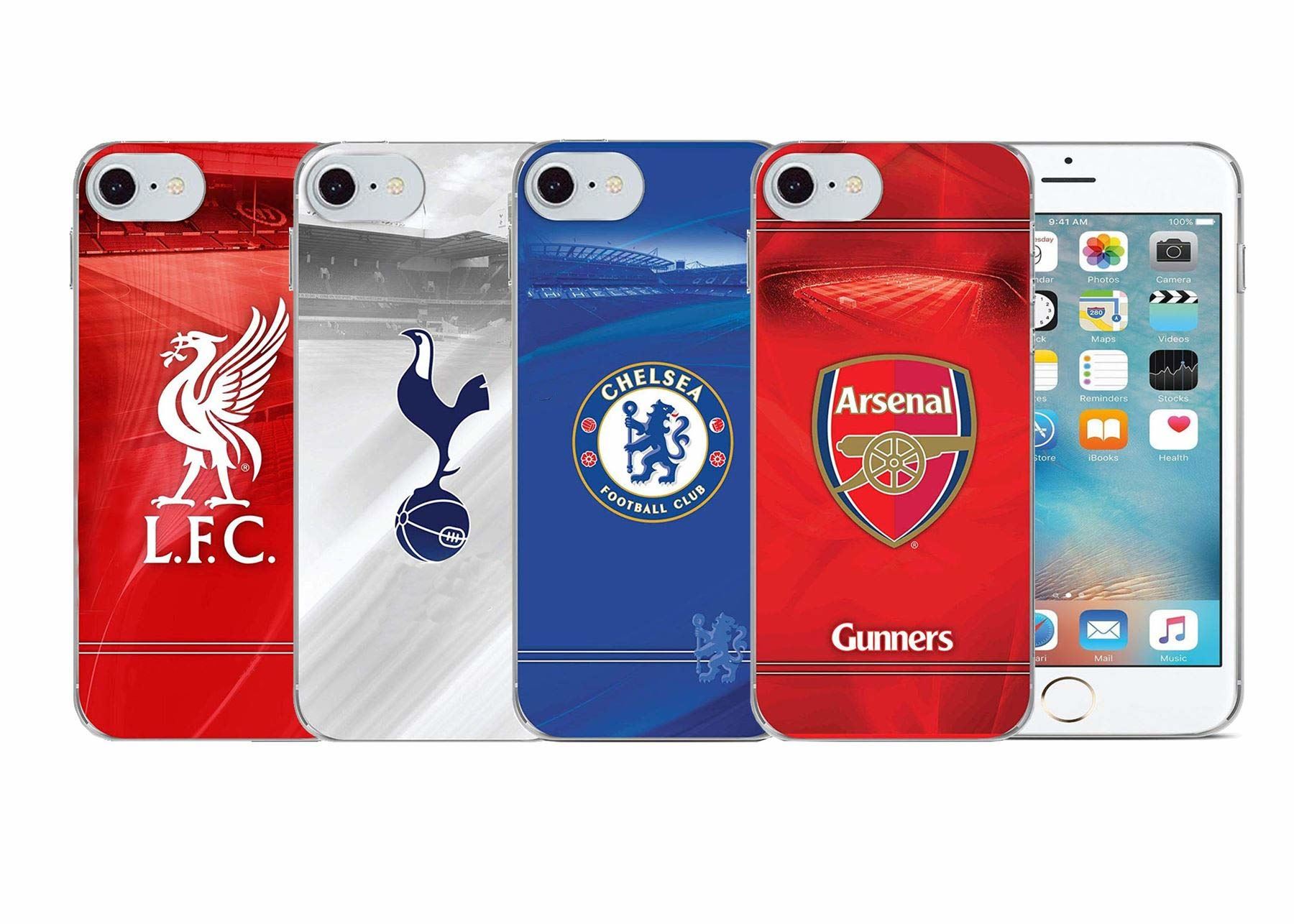 Liverpool FC Football Wallet Hard Clear Gel Case for iPhone 4 5S SE 6 7