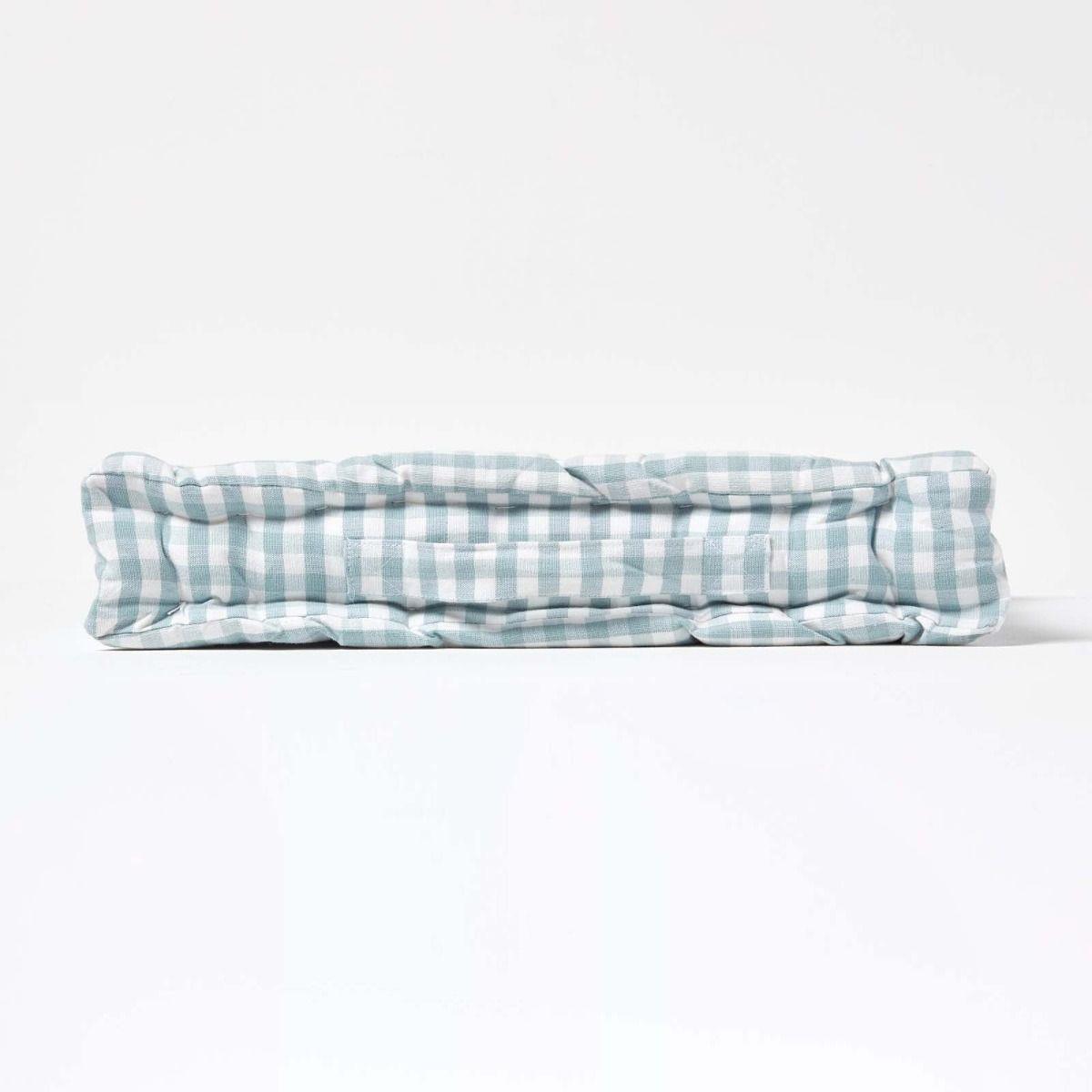 Gingham Check Large Floor Cushions Outdoor Garden Dining Booster Seat Pads - Picture 12 of 25