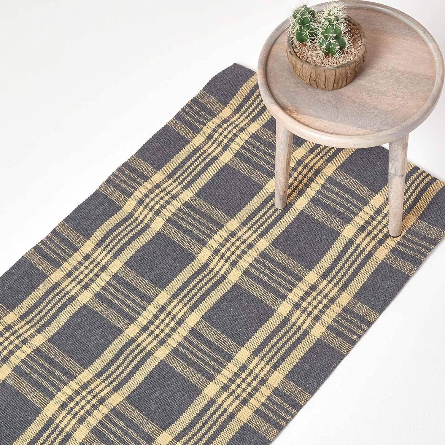 Handwoven 100% Wool Non Slip Rug/Hall Runner Traditional Scottish Tartan Check - Picture 3 of 22