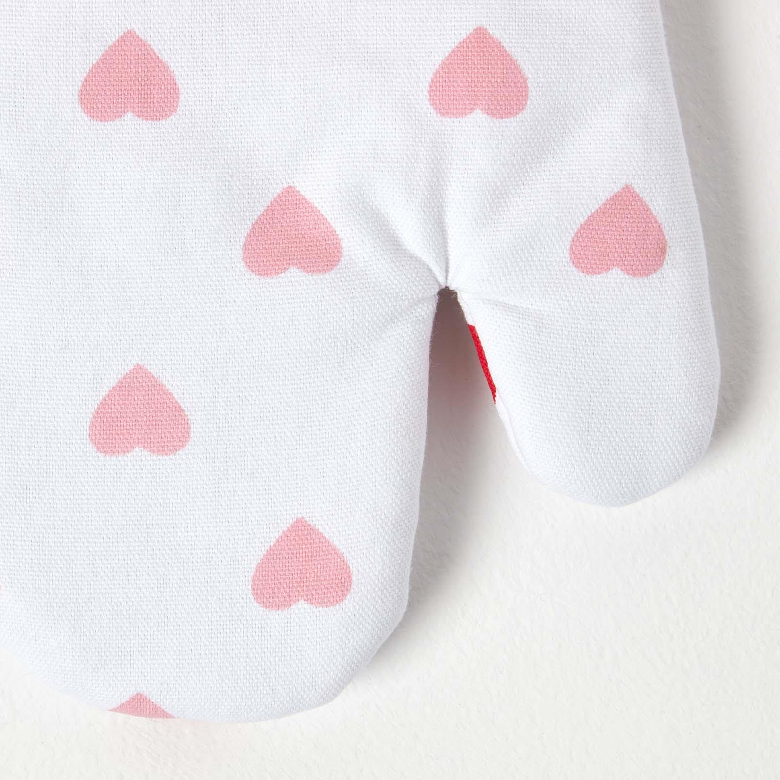 Cotton Pink And Red Hearts Kitchen Double Oven Gloves Apron Towel Pot Holder - Picture 15 of 22