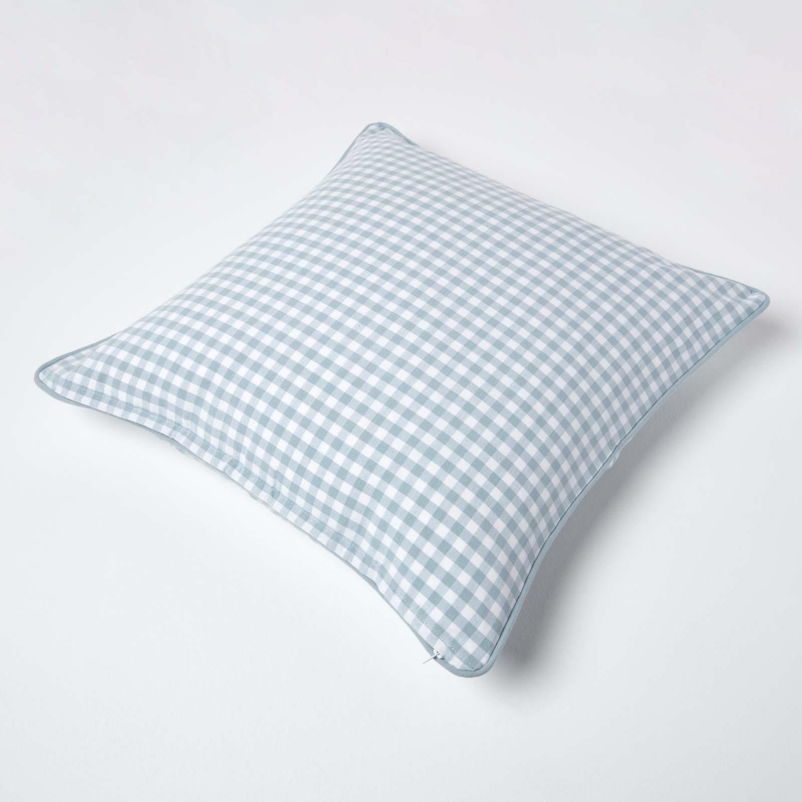 100 Cotton Gingham Check Cushion Cover Square & Rectangular Sofa