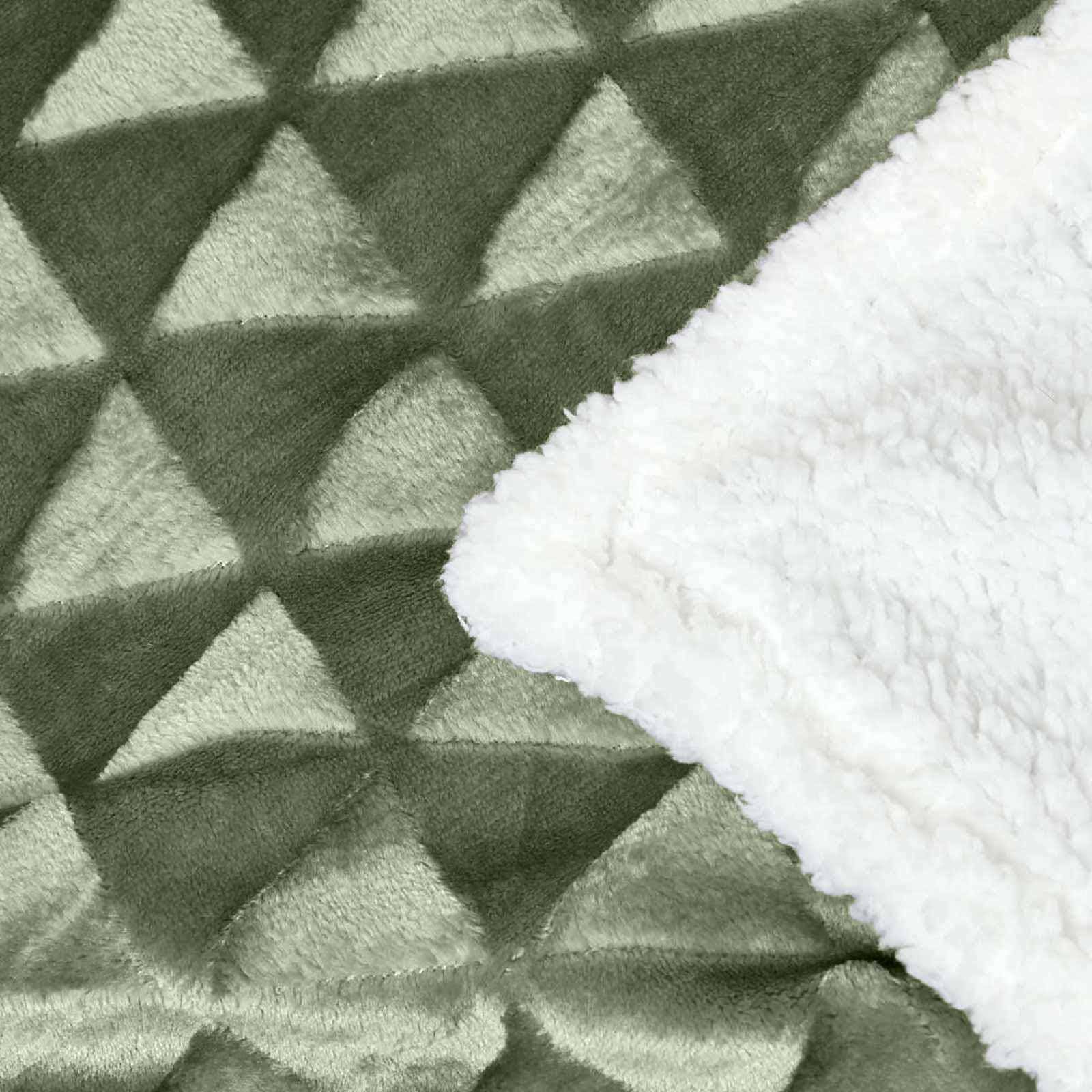 Velvet Throw Over Sofa Bedspread Geometric Triangle Soft Bed Protector Cover - Picture 73 of 74
