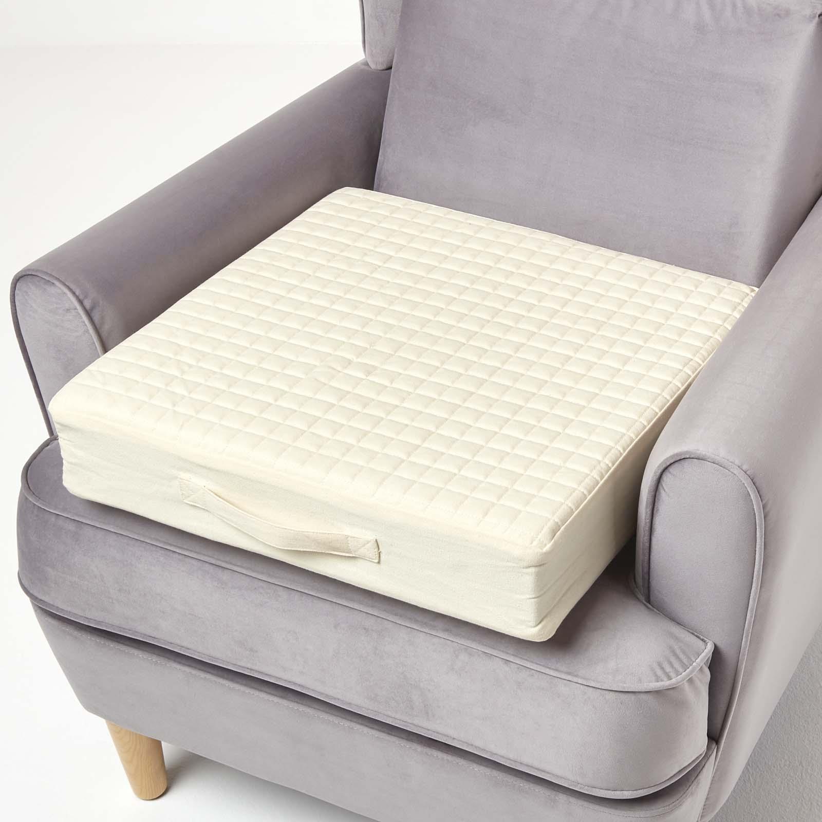 Quilted Armchair Booster Cushion with Removable Cover Firm Orthopaedic Foam - Picture 8 of 43
