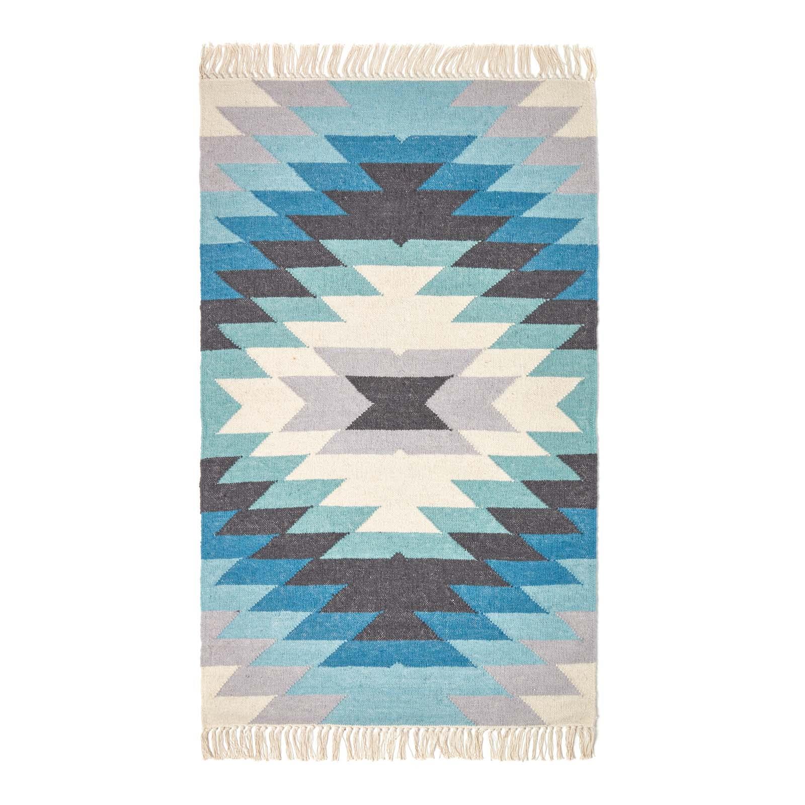 Handmade Cotton & Wool Kilim Rugs Runner Multi Coloured Geometric Diamond Carpet - Picture 32 of 64