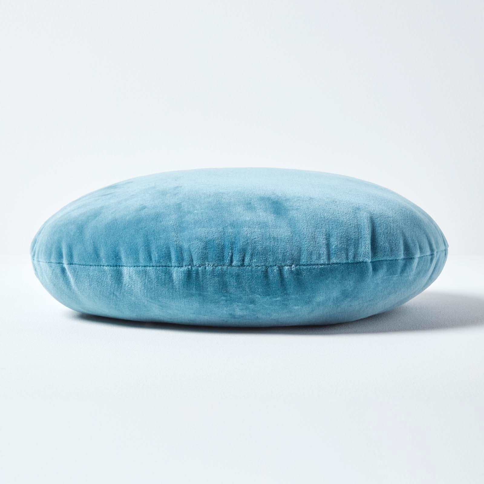 Luxury Super Soft Cotton Round Filled Plain Scatter Cushion, 40cm Diameter - Picture 3 of 26