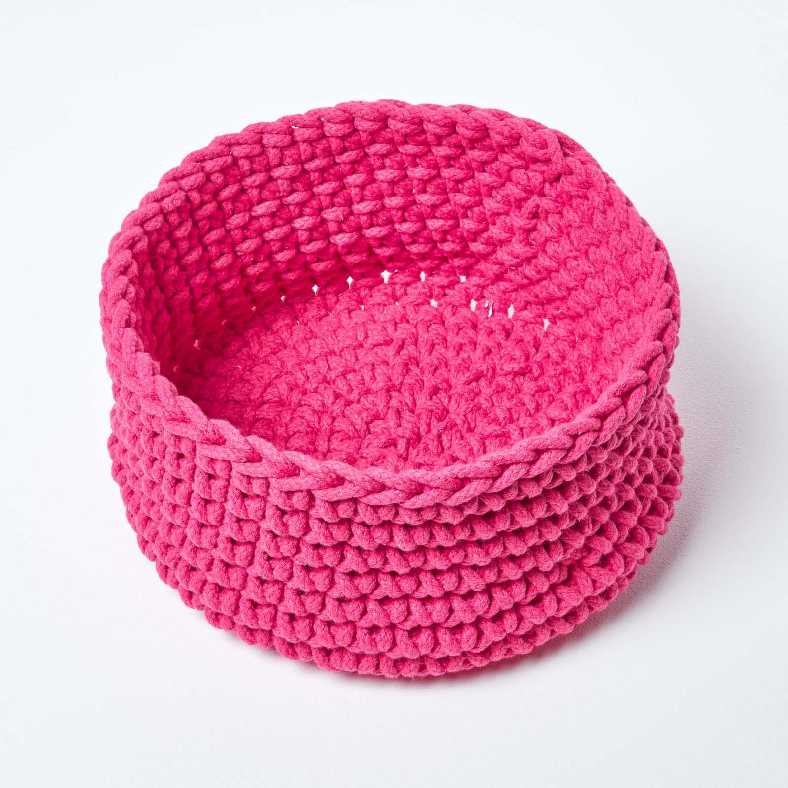 100% Cotton Round Knitted Storage Basket Books & Cloths Storage Handmade Basket - Picture 49 of 135