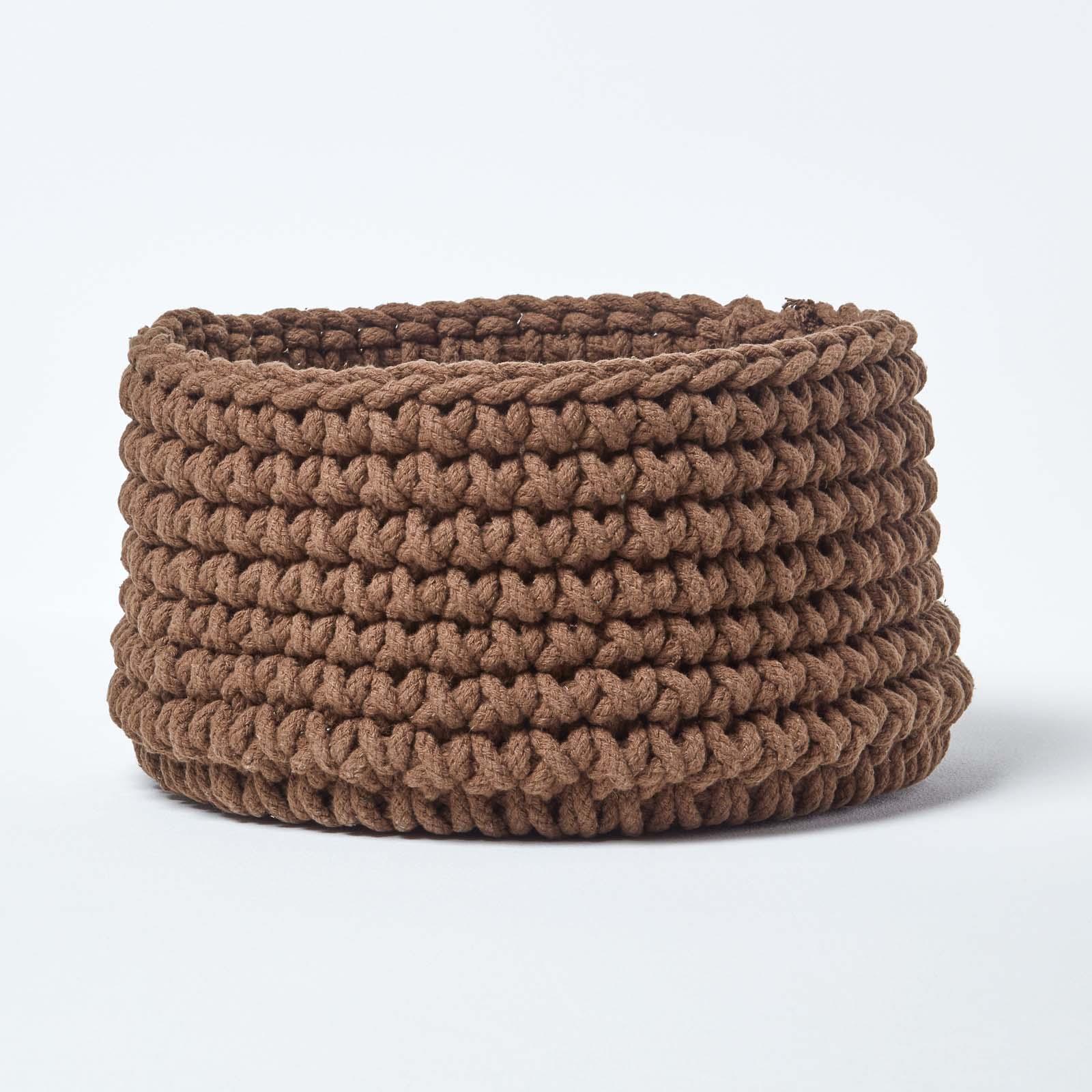 100% Cotton Round Knitted Storage Basket Books & Cloths Storage Handmade Basket - Picture 18 of 135