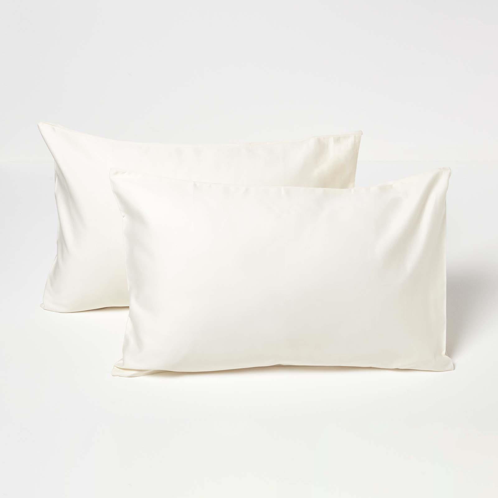 Funda de almohada de algodón orgánico 40 x 60 cm par 400TC 600TC equivalente - Imagen 2 de 11