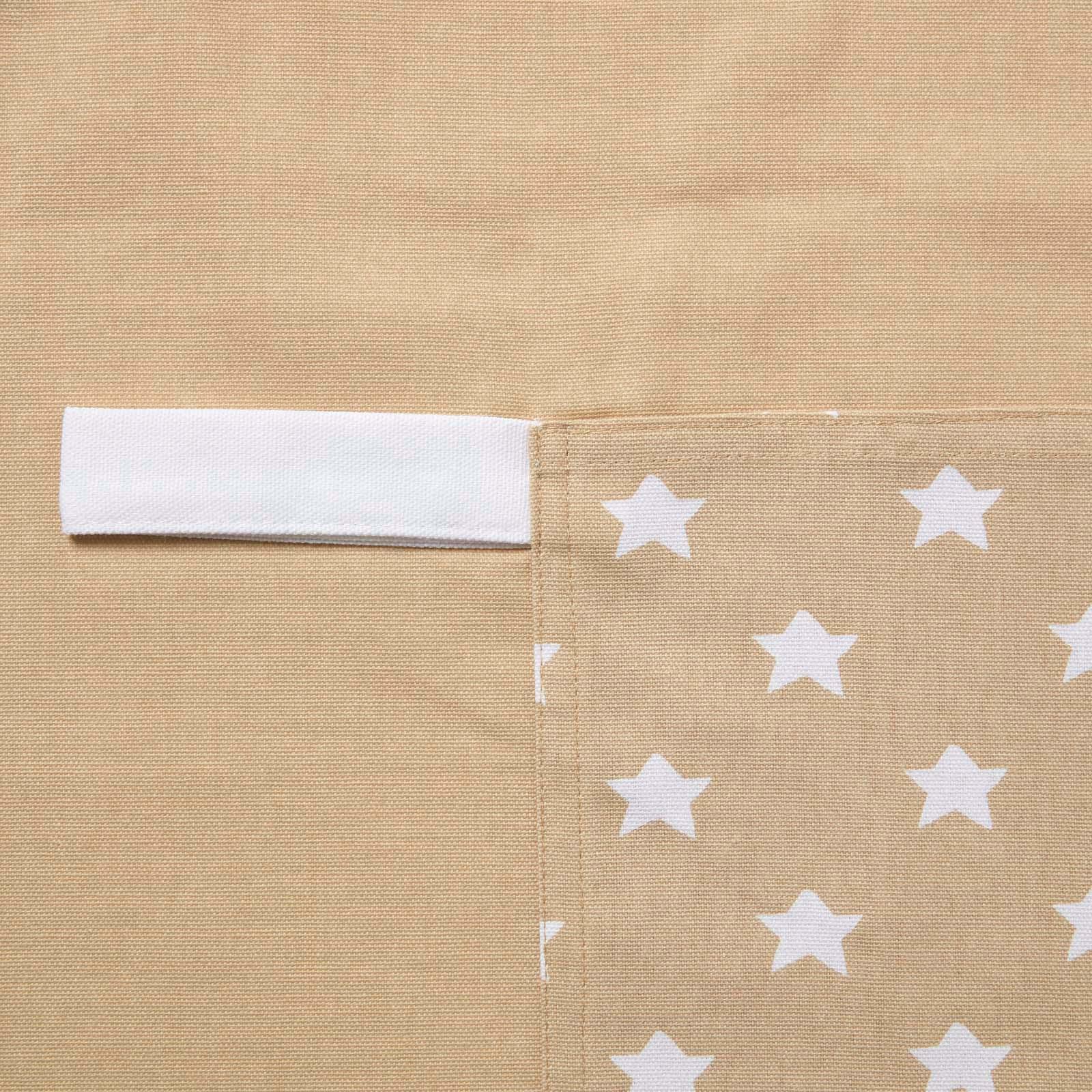 Cotton Beige And White Stars Kitchen Double Oven Gloves Apron Towel Pot Holder - Picture 3 of 26