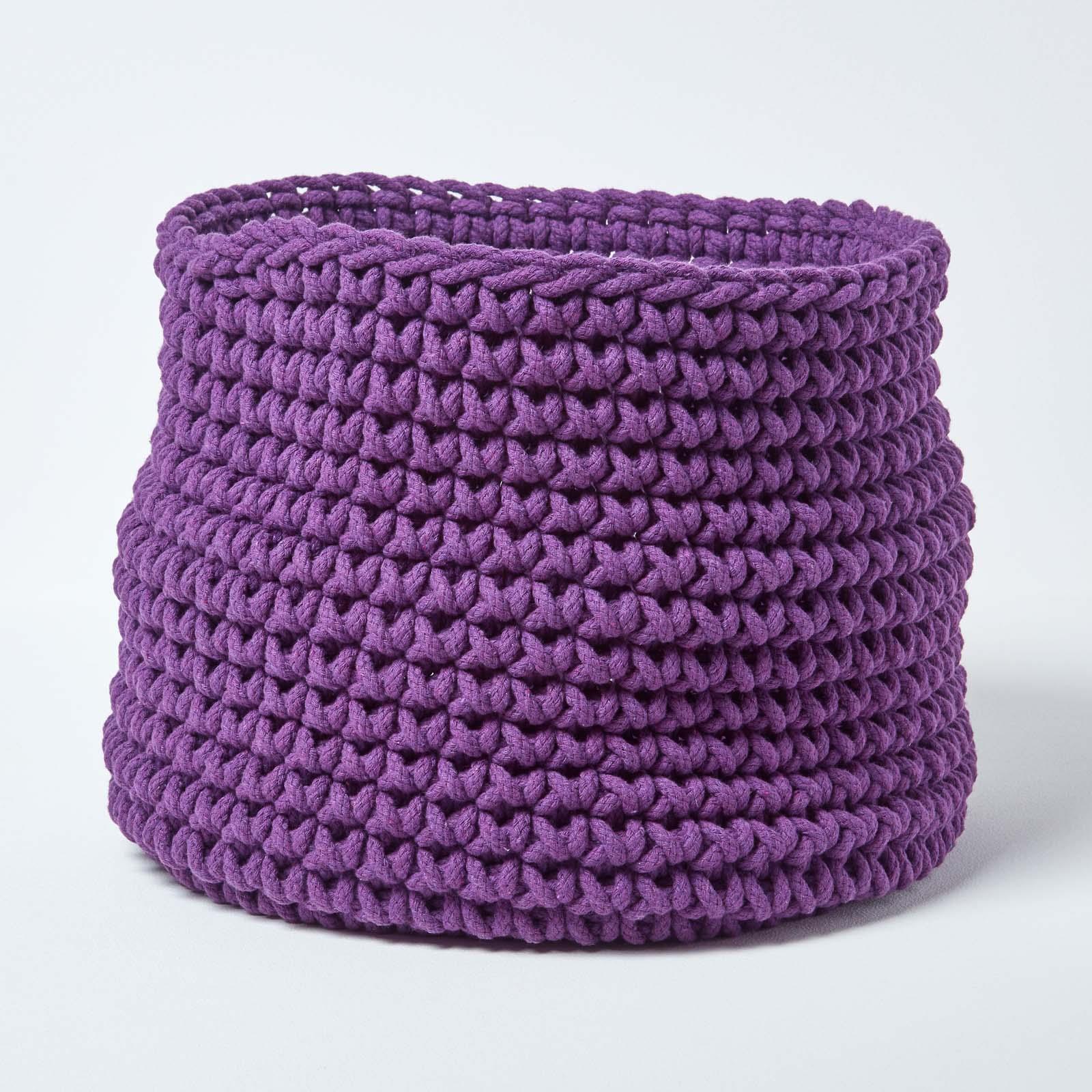 100% Cotton Round Knitted Storage Basket Books & Cloths Storage Handmade Basket - Picture 33 of 135