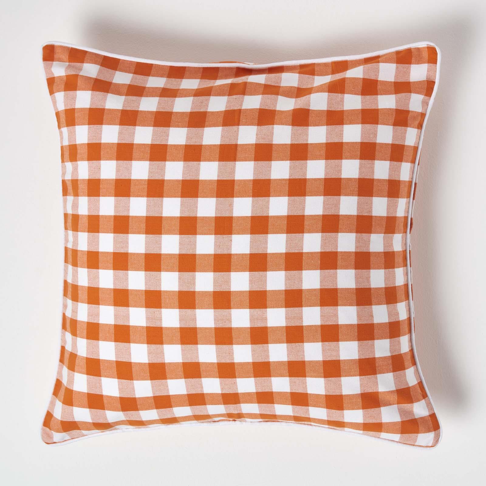 100 Cotton Block Check Cushion Cover For Home Decor Square Rectangular Ebay