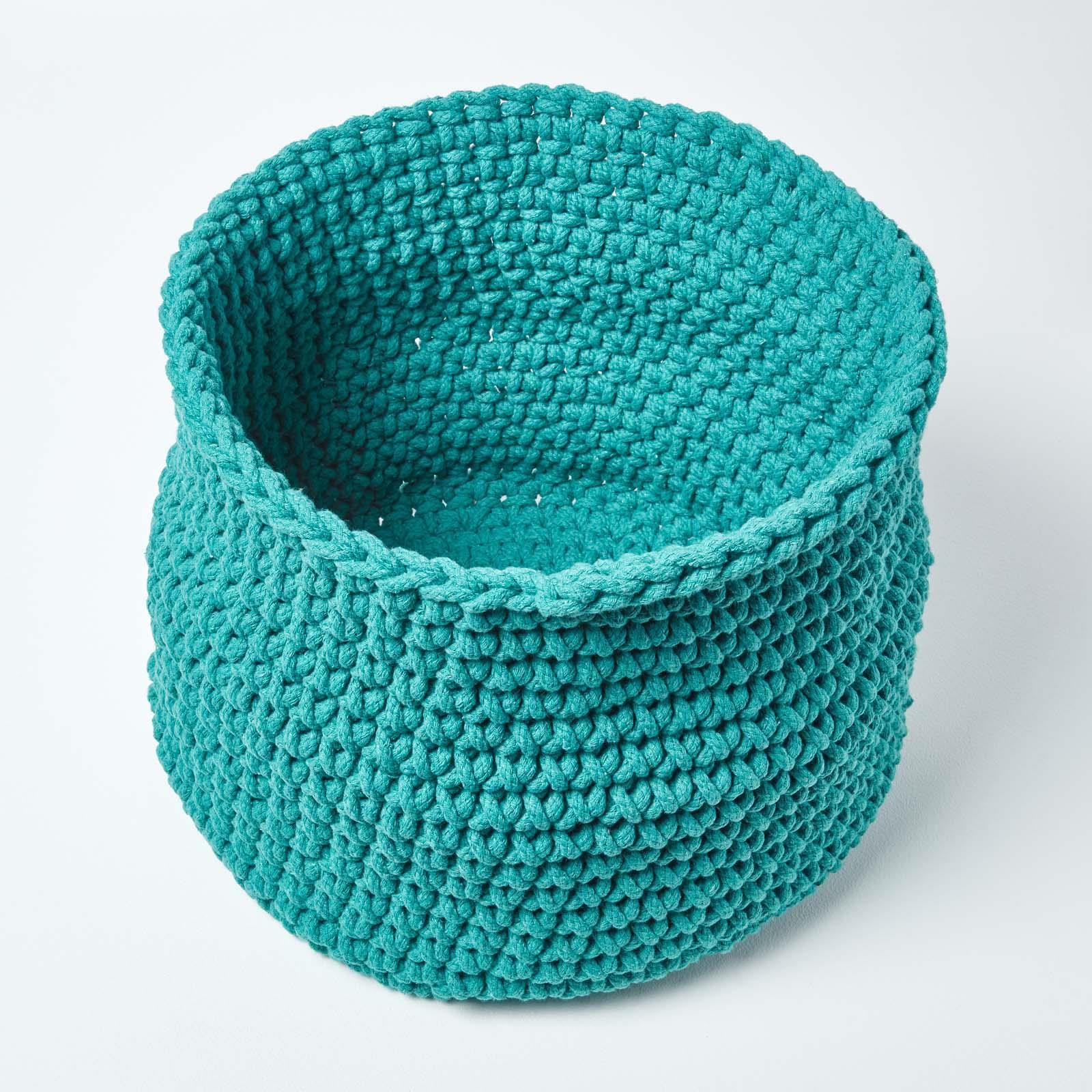 100% Cotton Round Knitted Storage Basket Books & Cloths Storage Handmade Basket - Picture 132 of 135