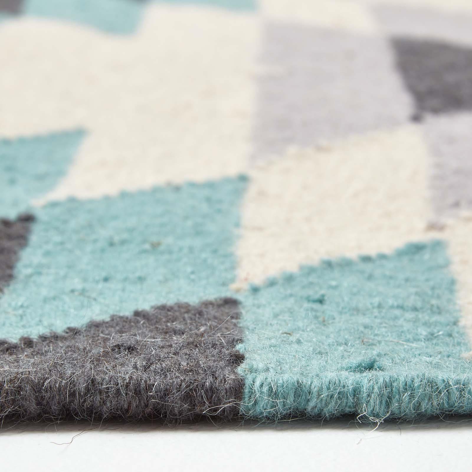Handmade Cotton & Wool Kilim Rugs Runner Multi Coloured Geometric Diamond Carpet - Picture 35 of 64