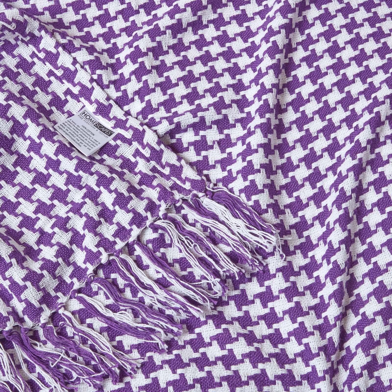 Houndstooth Cotton Check Extra Large Sofa Bed Throws Blanket Dogtooth Bedspreads - Picture 25 of 25